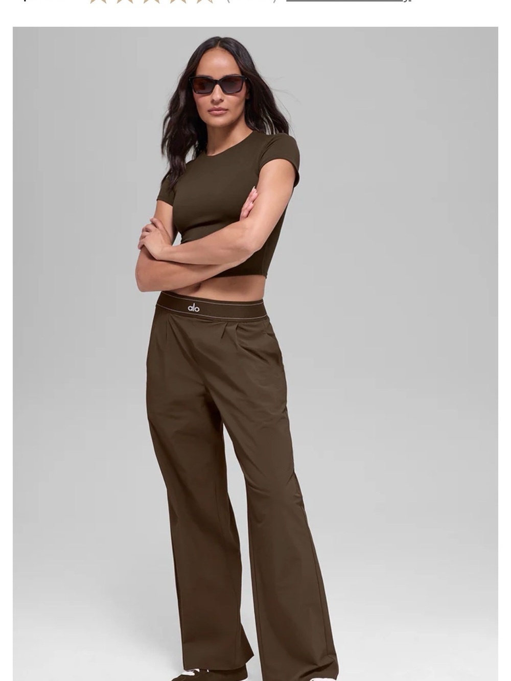 ALO Yoga High-Rise Wide Leg Pants in espresso